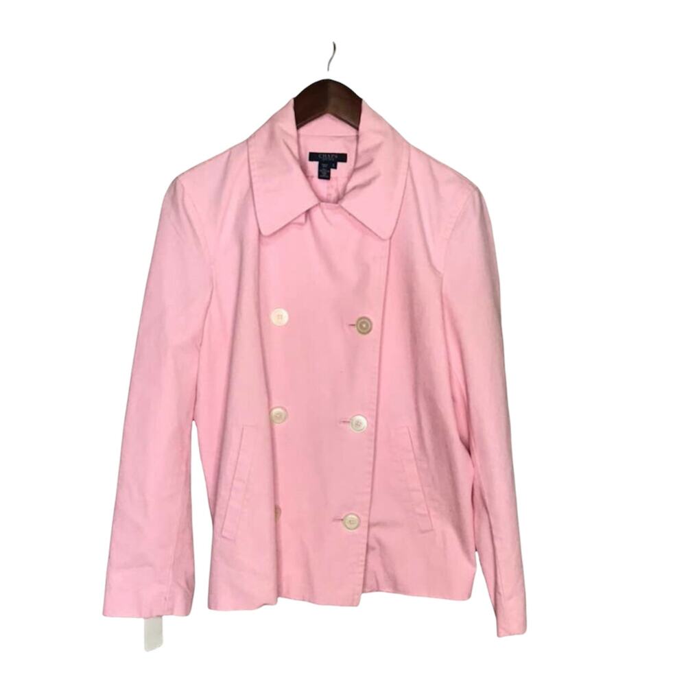 Chaps Pink Pea Coat Tailored Elegance